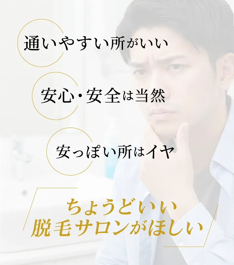 通いやすい所がいい。安心・安全は当然。安っぽい所はイヤ。ちょうどいい脱毛サロンがほしい